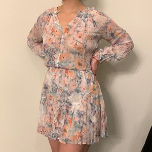 VELVET (NWT)✨PINK & BLUE WATERCOLOR DRESS